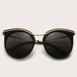 Black with gold rim sunglasses